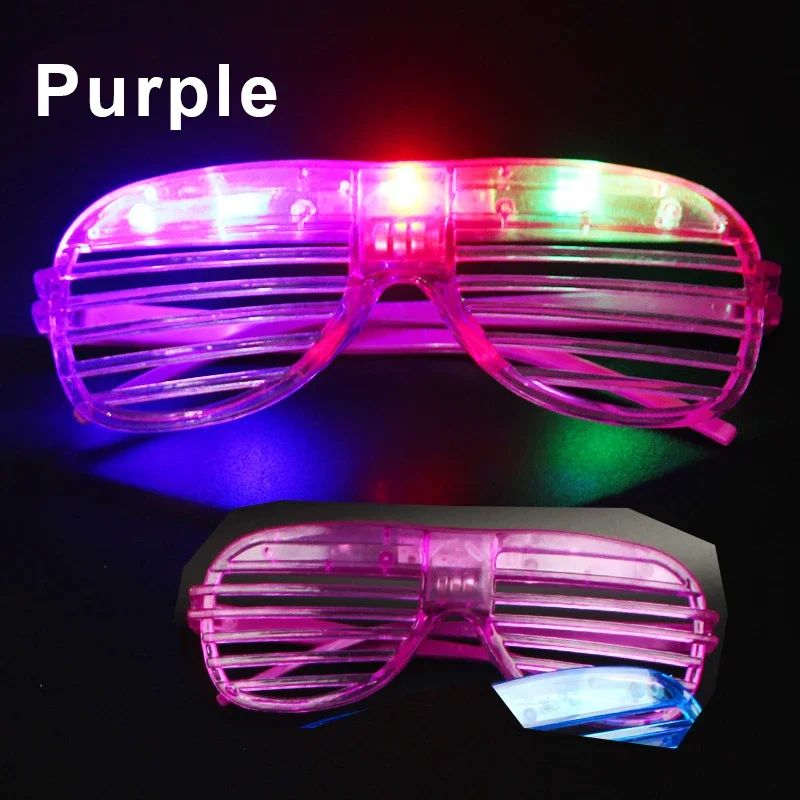 Light Up LED Shutter Glasses Party Sunglasses Glow in The Dark Neon Blinds for Rave Christmas Birthday Wedding  Party Decoration