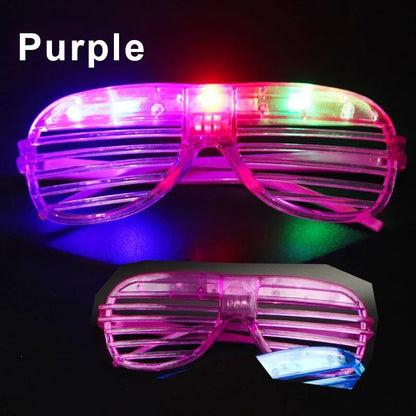Light Up LED Shutter Glasses Party Sunglasses Glow in The Dark Neon Blinds for Rave Christmas Birthday Wedding  Party Decoration