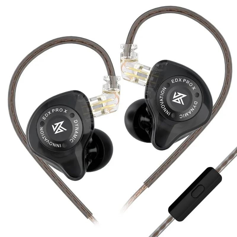 Fone de ouvido dinâmico KZ EDX PRO X HIFI Bass Earbud Esporte Música Cancelamento de Ruído Headsets Cabo 2 pinos KZ ZSTX ZSN PRO X EDC EDA ZVX