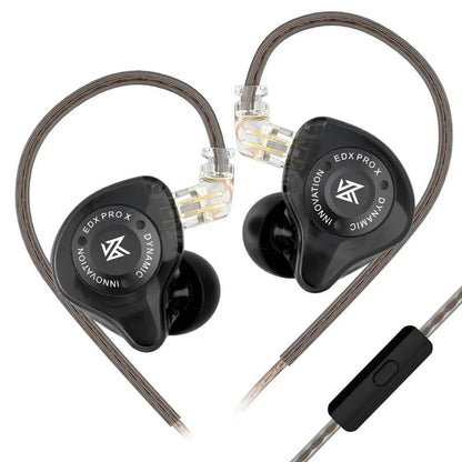 Fone de ouvido dinâmico KZ EDX PRO X HIFI Bass Earbud Esporte Música Cancelamento de Ruído Headsets Cabo 2 pinos KZ ZSTX ZSN PRO X EDC EDA ZVX