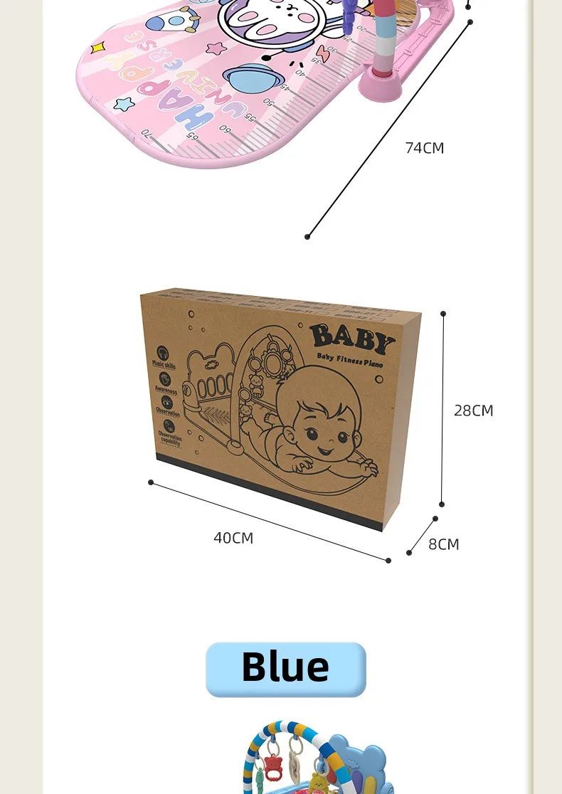 Ginásio de Atividades Musical para Bebês, Tapete de Piano para Engatinhar, Brinquedos, Cobertor de Atividades para Recém-Nascidos, Almofada de Jogo com Pedais, Educação Infantil, Presentes de 0 a 36 Meses