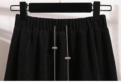 Women's New Style High-Waist Plus Size Skirts Elastic Waist Solid Wrap Buttocks Autumn Winter 2025 Versatile Straight Leg Skirt