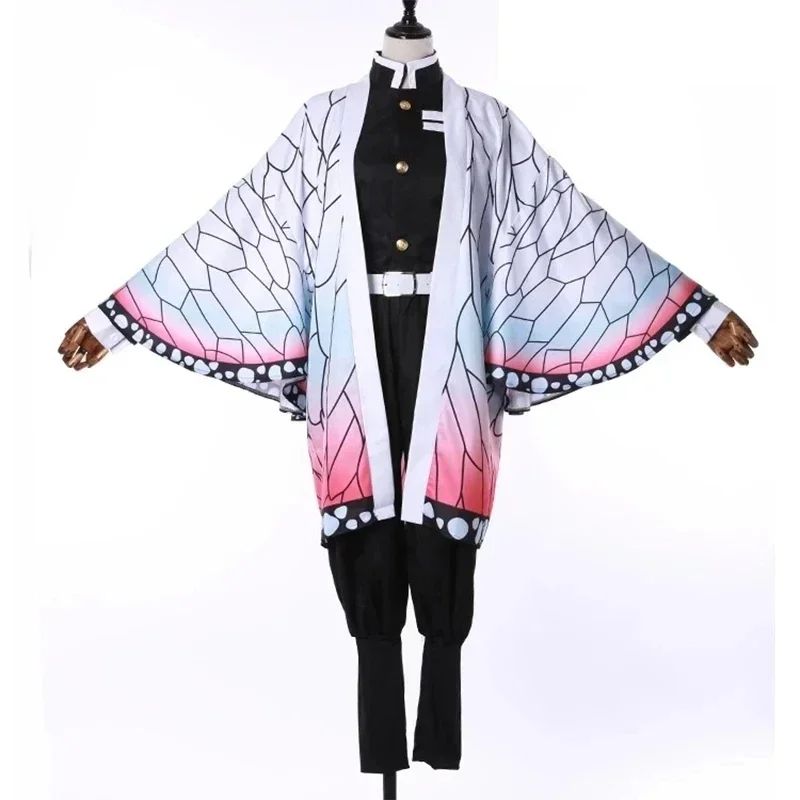 Anime Demon Slayer Kochou Shinobu Cosplay Costume Kimetsu No Yaiba Kochou Uniforms Wigs Hairs Halloween For Kids Adult Cos Party