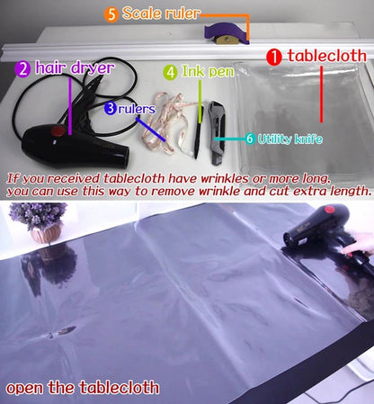 Round PVC Table Cloth Transparent Soft Glass Film Protection Pad Tablecloth Waterproof Oilprpoof Dining Kitchen Desk Protector