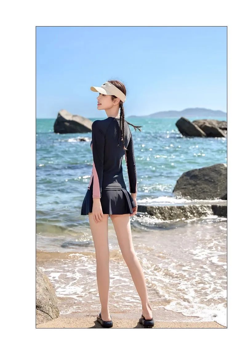 Women's Swimming Suit 2025 New Style Four-Piece Conservative Bikini Long Sleeve Long Pants Surfing Snorkeling Mother Suit