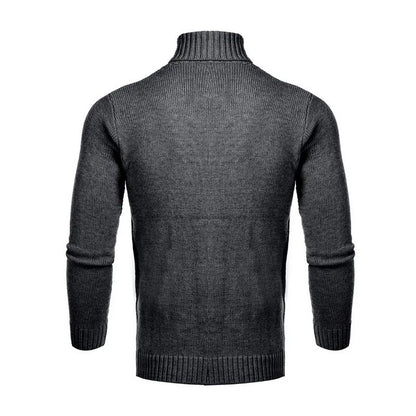 2025 Men's Warm Sweater Long Sleeve Turtleneck Sweater Retro Knitted  Pullover Sweaters