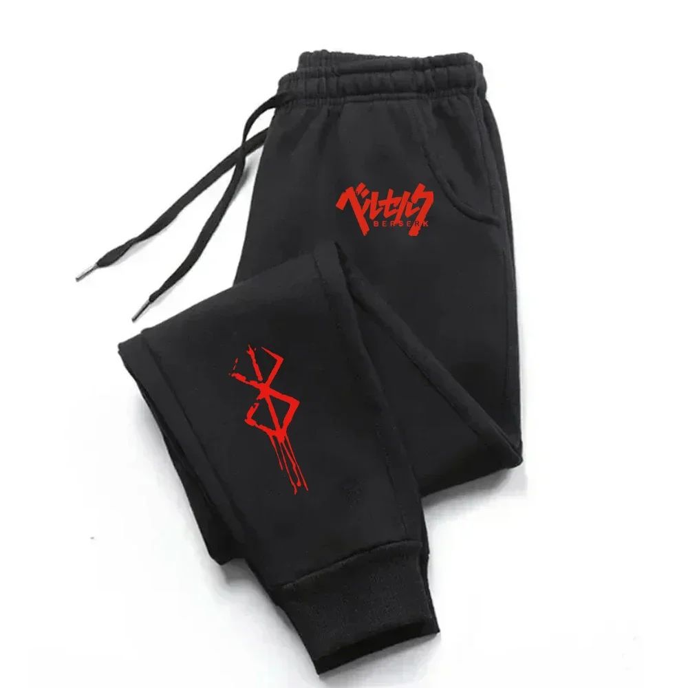 2025 Men Sweatpants Japanese Anime Berserk Print Fleece Joggers for Women Trousers Fitness Workout Running Pants Unisex  S-3XL