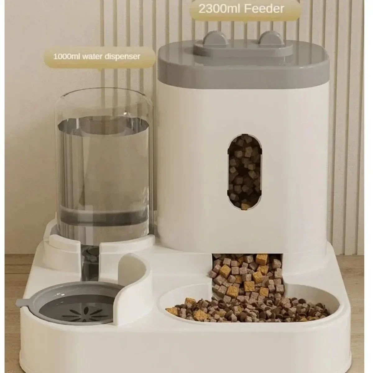 Comedouro Automático para Cães Gatos com Bebedouro Grande Capacidade Armazenamento de Ração Dispensador de Comida Acessórios para Filhotes e Pets