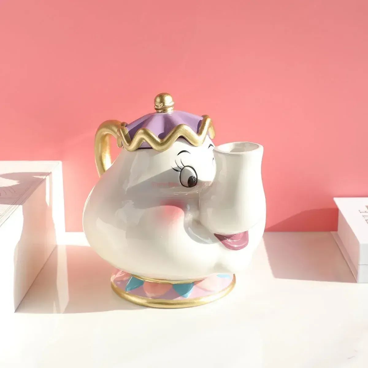 Bule da Disney Fofo Desenho Animado A Bela e a Fera Bules Caneca Sra. Potts Xícara Chip Bules Conjunto de Chá Dropshipping