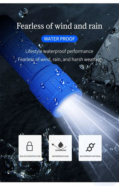 Mini Lanterna Portátil Nove Lâmpadas XPE Iluminação Forte Utiliza 3 Pilhas AAA Foco Fixo Bolso Tocha de Emergência para Exterior