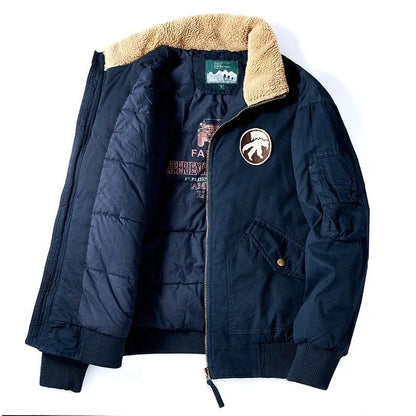 Winter Men Aviator Jackets Casual Loose Male Outerwear Bomber Coats Thickened and Flannel Jackets Thicker Warm Workwear Parkas