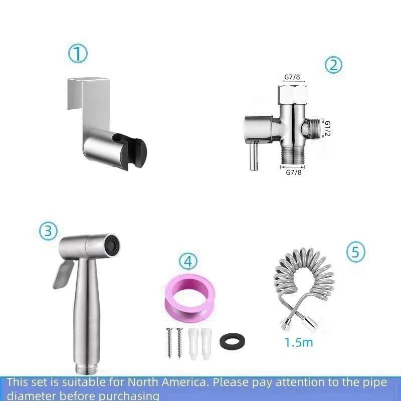 Handheld Bidet Toilet Sprayer Jet Kit Stainless Steel Shattaf Sprayer Kit Bathroom Personal Hygiene