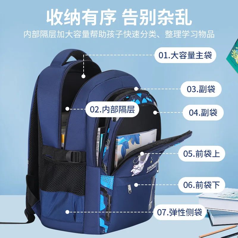 Popular Astronaut Elementary School Student Oxford Cloth Bag Large Capacity Children's Nylon Backpack Men