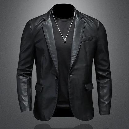 2025 2025 Men's Solid Colors Motorcycle PU Jacket Autumn Male PU Leather Jackets Casual Biker Leather Coats Brand Clothing Men C