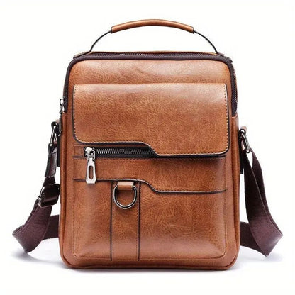Men's Crossbody Bags Business Flap Male Solid Messenger Bag Travel Bag Brand Men Shoulder Bag for 9.7" iPad Men PU Leather Flaps