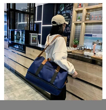 Fashion Travel Bags For Women Large Capacity Men's Sports bag Waterproof Weekend Sac Voyage Female Messenger Bag Dry And Wet