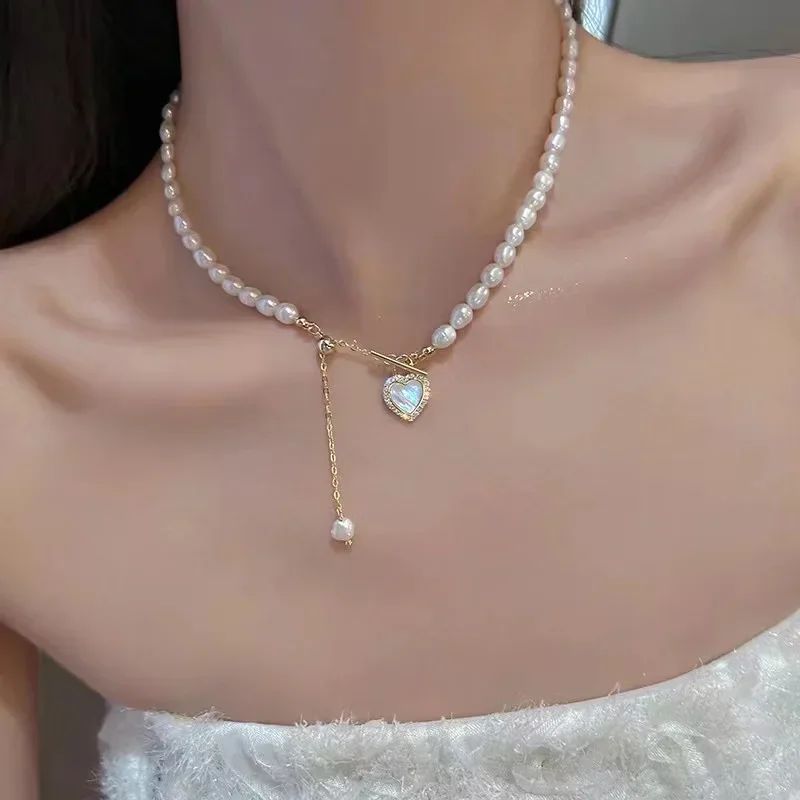 Colar Feminino com Pingente de Gota D'água com Borla em Aço Inoxidável Banhado a Ouro, Estilo Europeu e Americano, Corrente na Clavícula, Joia para Festa