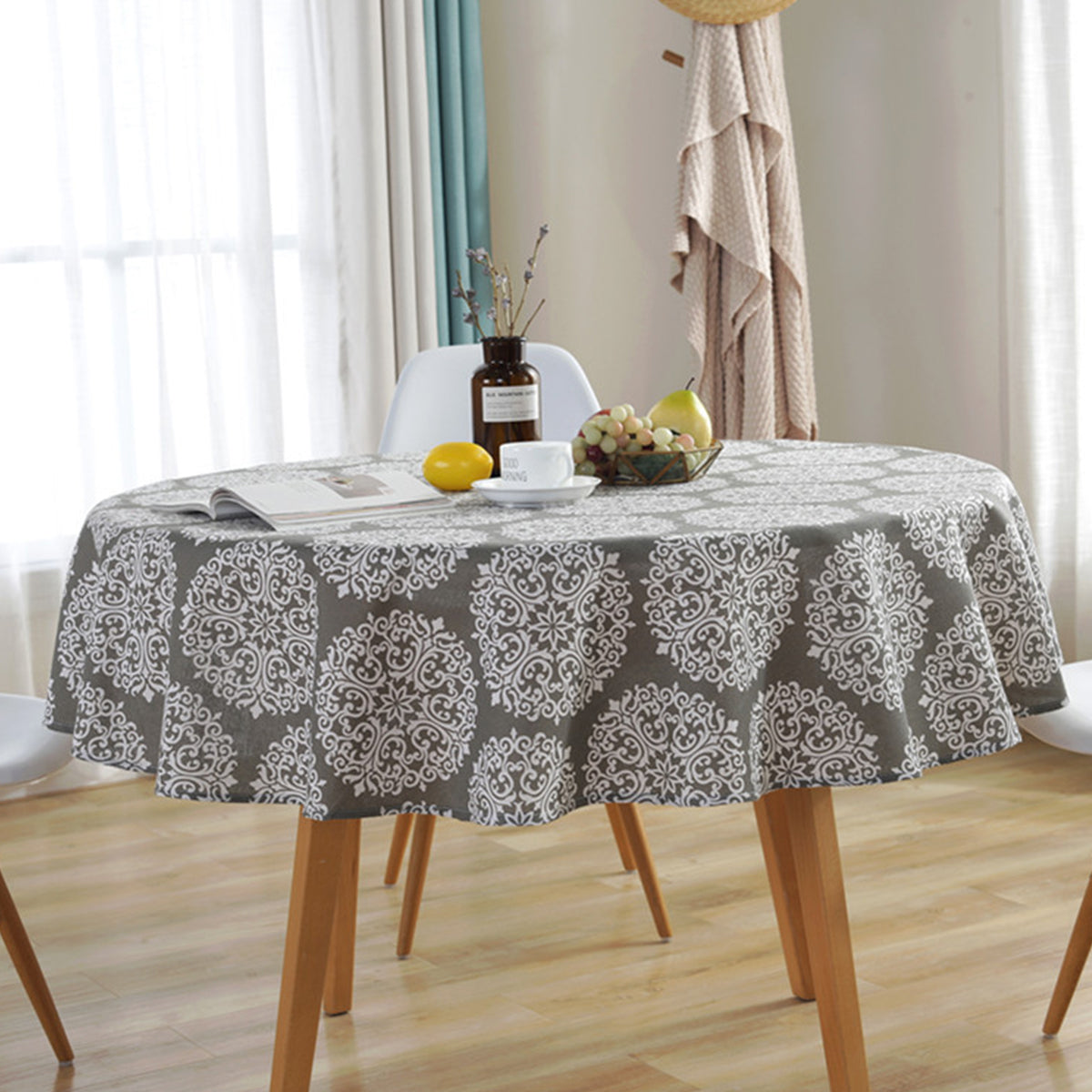 Nordic Round Tablecloth Cotton Linen Washable Hotel Banquet Table Cloth for Wedding Party Christmas Table Cover Home Dec