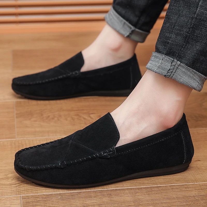 Fashion Suede Men Casual Shoes Male Lazy Shoes Breathable Comfort Slip-on Mens Driving Shoes Luxury Brand Loafers Moccasins