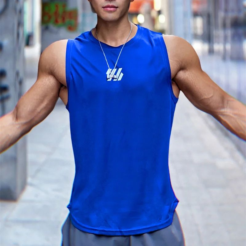 2025 newest Summer Gym Vest High Quality mesh Shirt Sleeveless T-shirts Men Tank Tops Fitness Sports Vest men casual Clothing