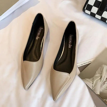 Simple Solid Coloured Women's Flats Classic Fashionable Style Pointed Toe Suitable for Business Office Comfortable To Wear