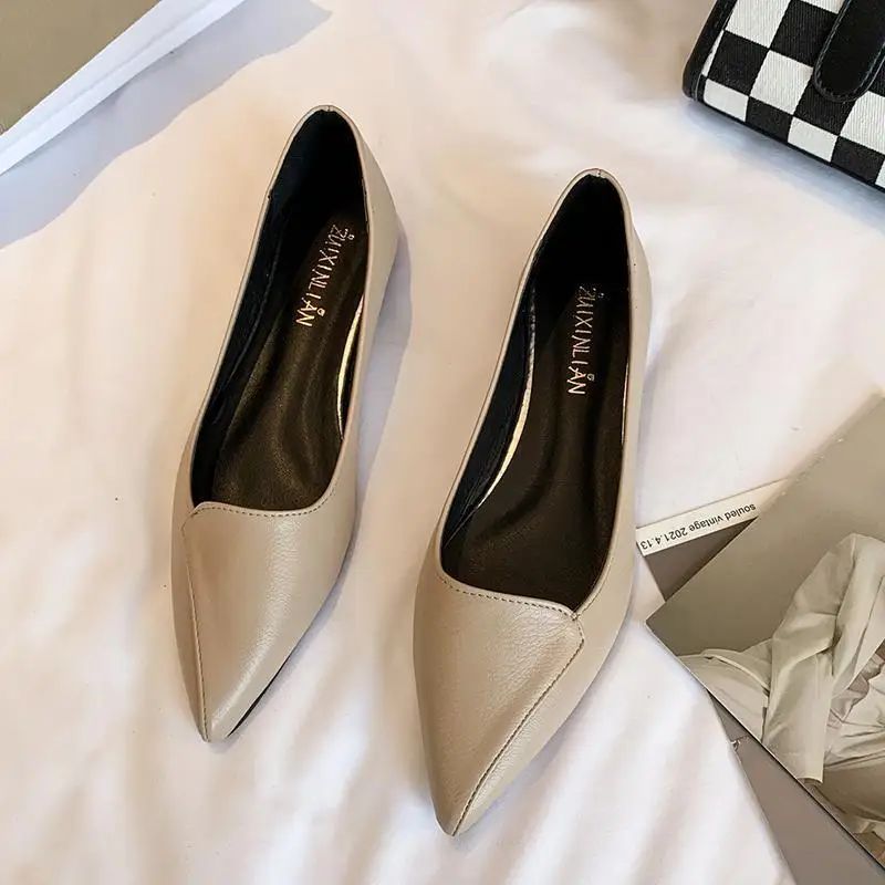 Simple Solid Coloured Women's Flats Classic Fashionable Style Pointed Toe Suitable for Business Office Comfortable To Wear