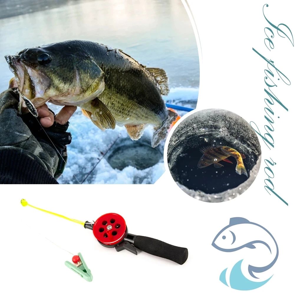 NOVO Para Pesca ao Ar Livre Acessórios Portáteis Vara de Pesca de Caranguejo com Clipe 34cm Gelo de Inverno ao Ar Livre (aleatório)