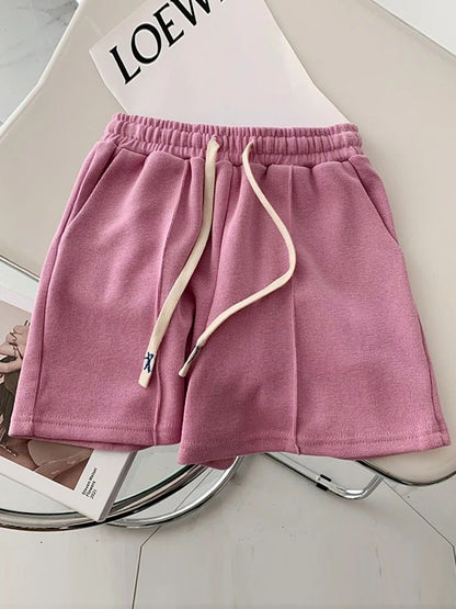 AOSSVIAO 2025 Summer Shorts Women Elasticity Lovely Girls Korean Style Sweet Students Harajuku Simple Pure Gray Trousers Female