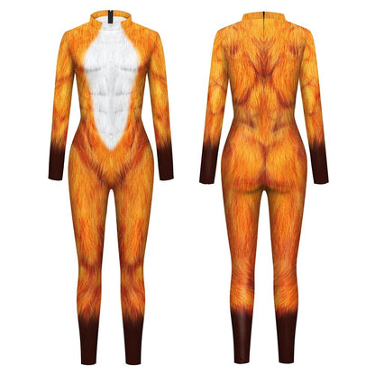 Halloween Animal Jumpsuit Snake Cosplay Costume Tiger Bodysuit Spandex Jumpsuit Party Carnival Stage Performance Dress Up