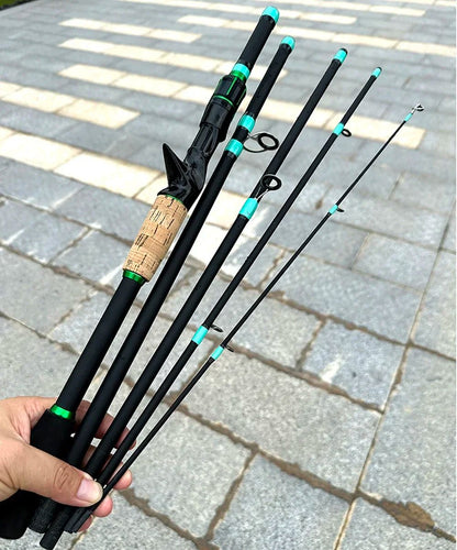 Vara de Pesca de Arremesso e Spinning, Ponta Sólida ML 1,8/2,1m, Ultraleve, para Jigging de Trutas, 4/5 Seções, Pesca