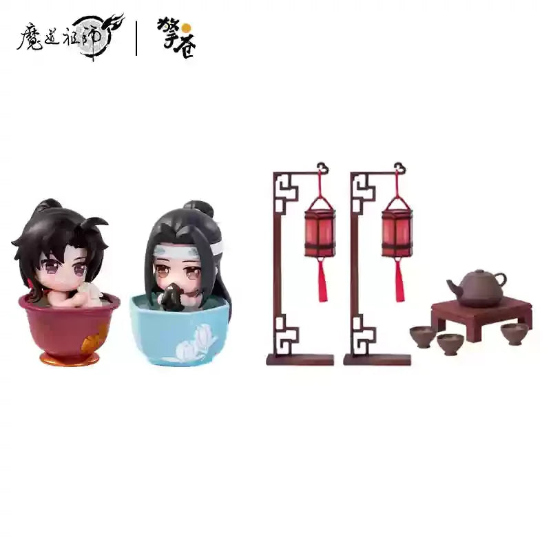 Mo Dao Zu Shi Versão Q Oficial de "Jade Cup Flowing Light" Wei Wuxian Lan Wangji Anime Periférico Enfeites Action Figurine