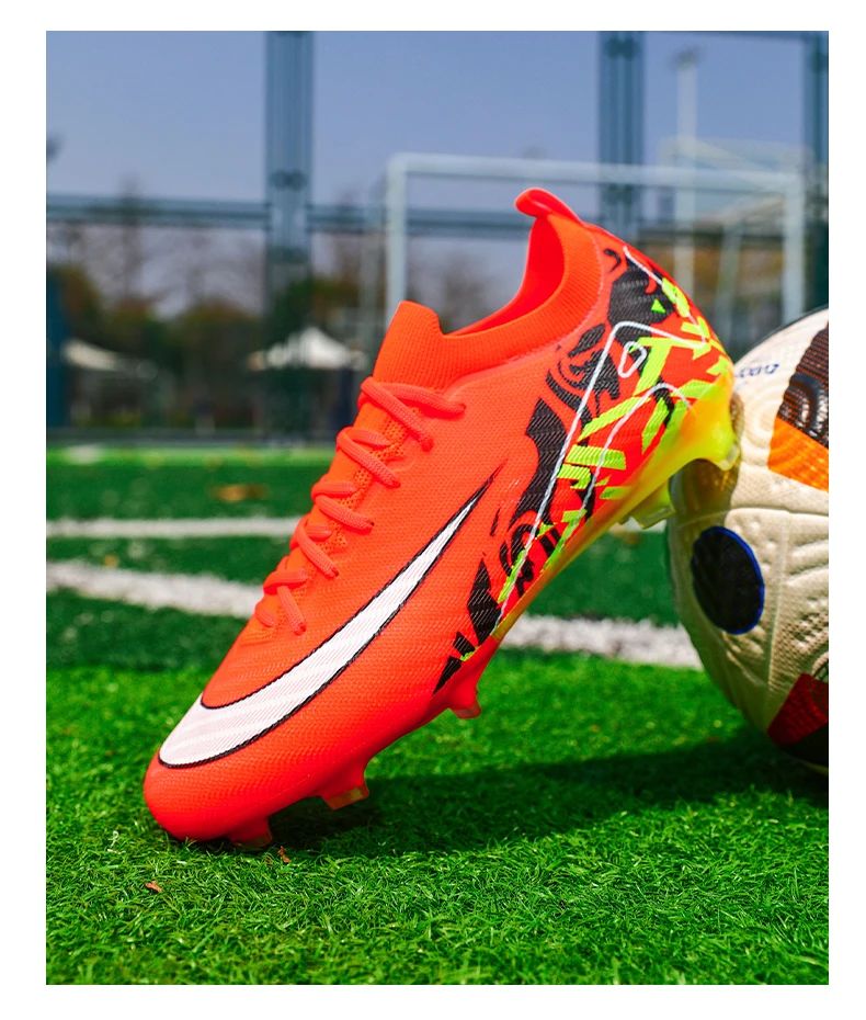 New Men Football Boots Training Long Spikes Soccer Shoes Sneakers Original  Drop Shipping Futsal Cleats Match Ultralight Indoor