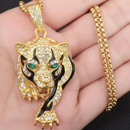 Pingente de Pistola com Gelo Cravejado Bling Colar de Metralhadora Masculino Personalidade Hip Hop Rock Punk Joia Legal para Festa de Rua Presente