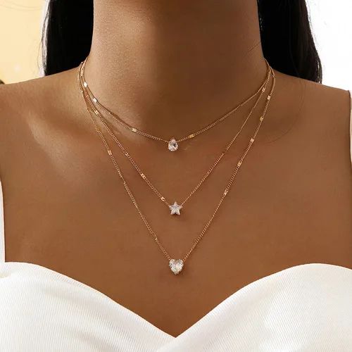 Colar Feminino de Prata Esterlina 925 com Três Camadas, Redondo, Corrente Snake Simples, Charm com Bola, Presente para Festa, Joia Exquisita Feminina