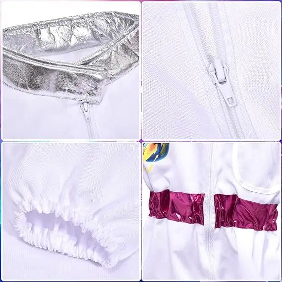 Halloween Astronaut Cosplay Costume Kids Boy Girl Jumpsuit Cartoon Space Party Spaceman Outfit White Spacesuit Bodysuit Clothing