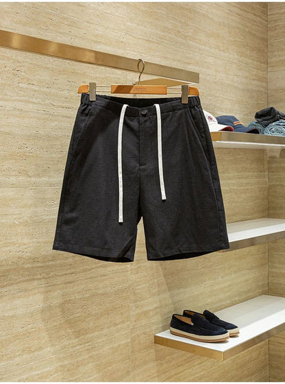 Ramie cotton blend comfortable and breathable summer drawstring casual linen shorts