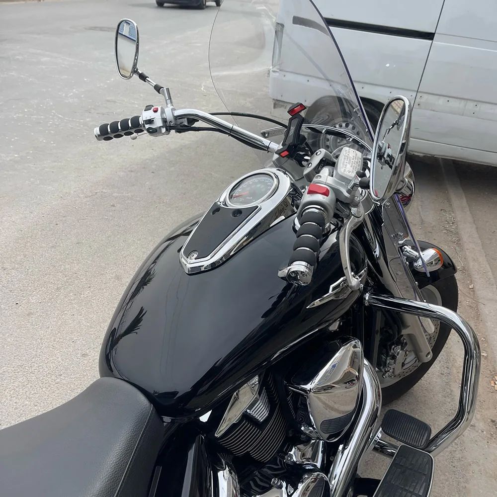 Manoplas de Guidão de Moto 25mm 1" para Harley Cruiser Chopper Custom Suzuki Boulevard M109R Road Glide