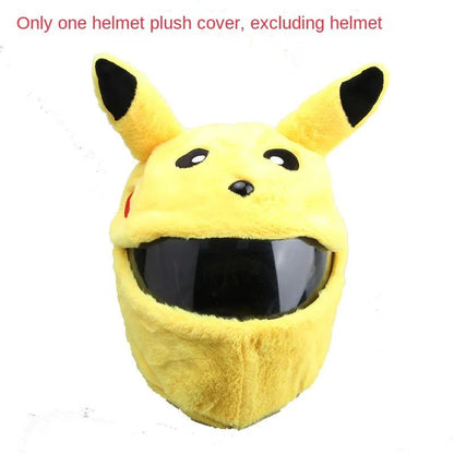 Motorcycle Helmet Protection Cover Cartoon Fluffy Plush Set Hat Full Helmets Christmas Gift for Motobike Full-Face Protective
