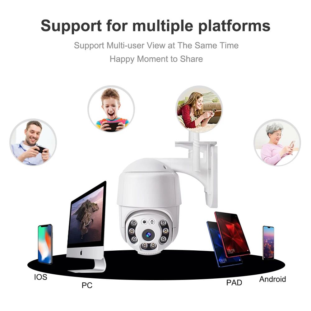 kuohao 4MP Speed Dome Auto Tracking PTZ Camera Smart Home Outdoor Wireless WIFI Camera Surveillance Monitor