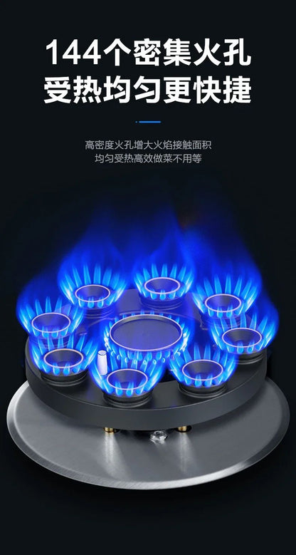220V Energy-Saving Gas Cooker with Powerful Flame, Single Burner Natural Gas Cooktop for Home Kitchen A
