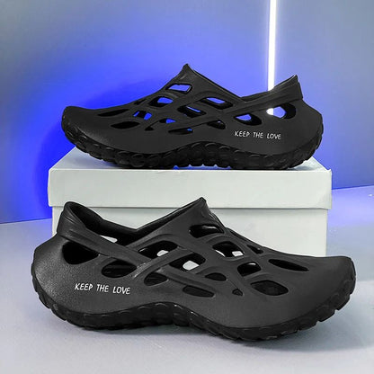Summer Men Sandals Light EVA Men's Casual Shoes Hole Shoes Clogs Lovers Home Garden Outdoor Male Beach Flat Slippers Big Size