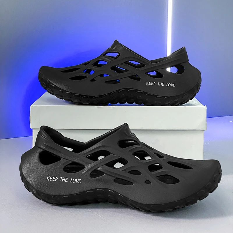 Summer Men Sandals Light EVA Men's Casual Shoes Hole Shoes Clogs Lovers Home Garden Outdoor Male Beach Flat Slippers Big Size