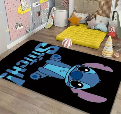 Stitch Large-area Pad Washable Polyester Cartoon Pad Suitable for Living Rooms and Bedrooms Perfect for Anime Home Decoration