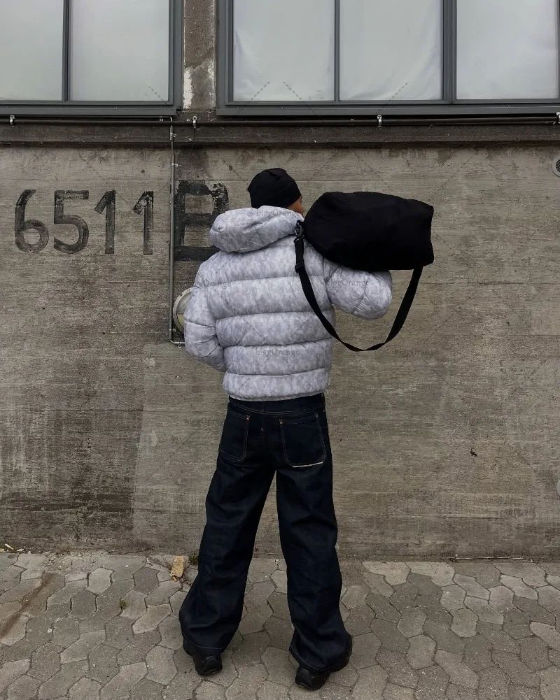 2025 High Street Harajuku Fashion Waterproof Zipper Hooded Jacket Men Streetwear Retro Camouflage Embroidered Warm Coat Women