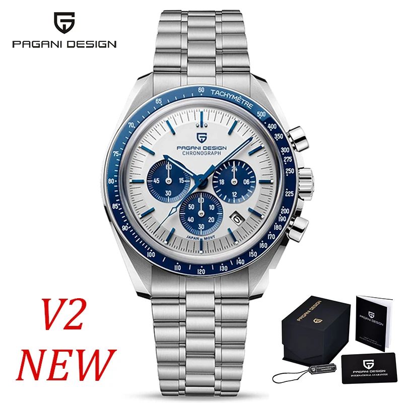 2025 New PAGANI DESIGN Mens Watches Top Brand Luxury Automatic Quartz Chronograph Waterproof Sport Stainless Steel Clock Relogio