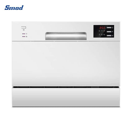 Portable Mini Countertop Dishwasher 6 Place Settings Compact Electric Dish Washing Machine for Home Apartment Dorm Kitchen