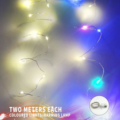 20PCS Mini LED String Lights 2m 20LED Waterproof Fairy Lights 3 Modes Battery Powered for DIY Christmas New Year Home Decoration