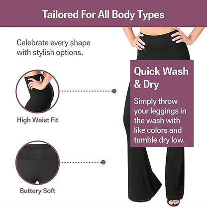 Tummy Control & Butt Lifting Flare Leggings for Tall Women, High Waisted Toning Workout Pants
