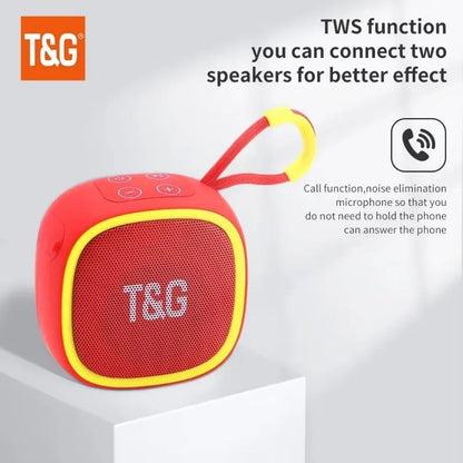 Caixa de som Bluetooth T&G TG659 Mini Sem Fio Potente à Prova D'água TWS Bluetooth 5.3 com Alto-falante HIFI e Suporte para Cartão TF e Rádio