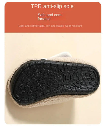 Pantuflas Child Cotton Slippers Solid Warm Kid Winter Home Shoe Boy Girl Plush Floor Shoe Indoor Soft Sole Anti-slip Cotton Shoe